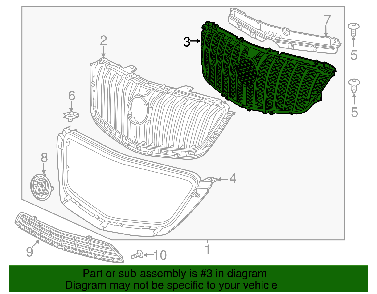 Inner Grille - GM (95485092)