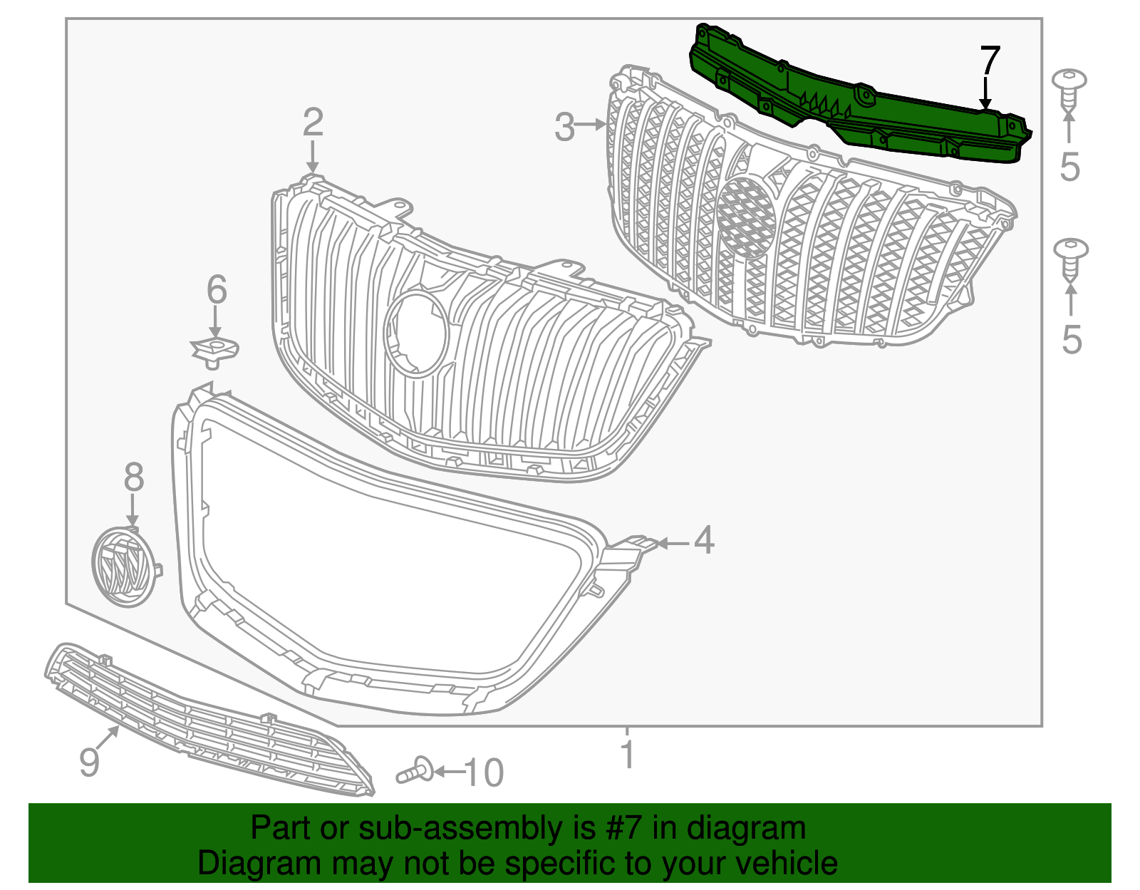 Front Grille Support Reinforcement - GM (95391793)