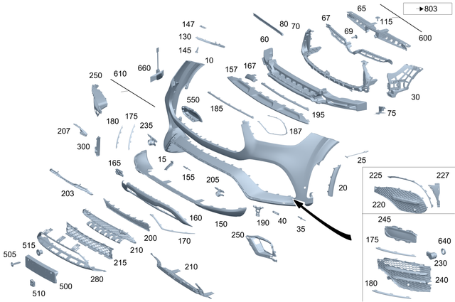 2016-2024 Mercedes-Benz Trim, Bumper 167-885-19-00 | MB Parts Center