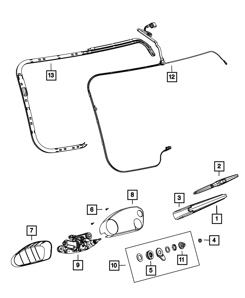 Genuine MOPAR Rear Wiper Motor Cover 1CG55DX9AF