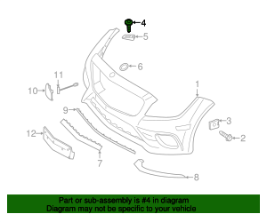 2010-2018 Mercedes-Benz Bumper Cover Screw 000000-000825 | MB OEM Parts
