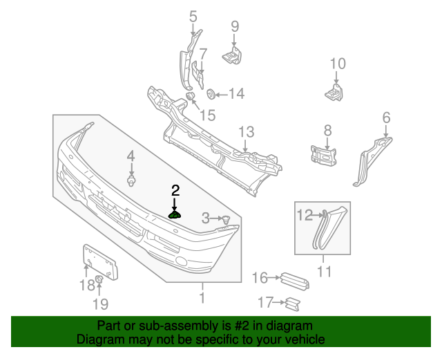 19932004 Mitsubishi Bumper Cover Clip MB121032 Mitsubishi Parts