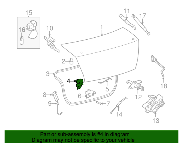 20072012 Nissan Sentra 20072012 Nissan Sentra Rear Trunk Lock Latch