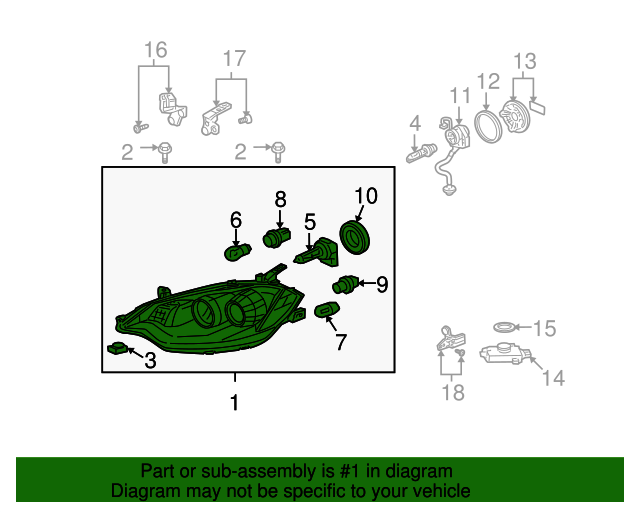 Genuine OEM Acura Composite Headlamp Part 33101STKA21 Acura