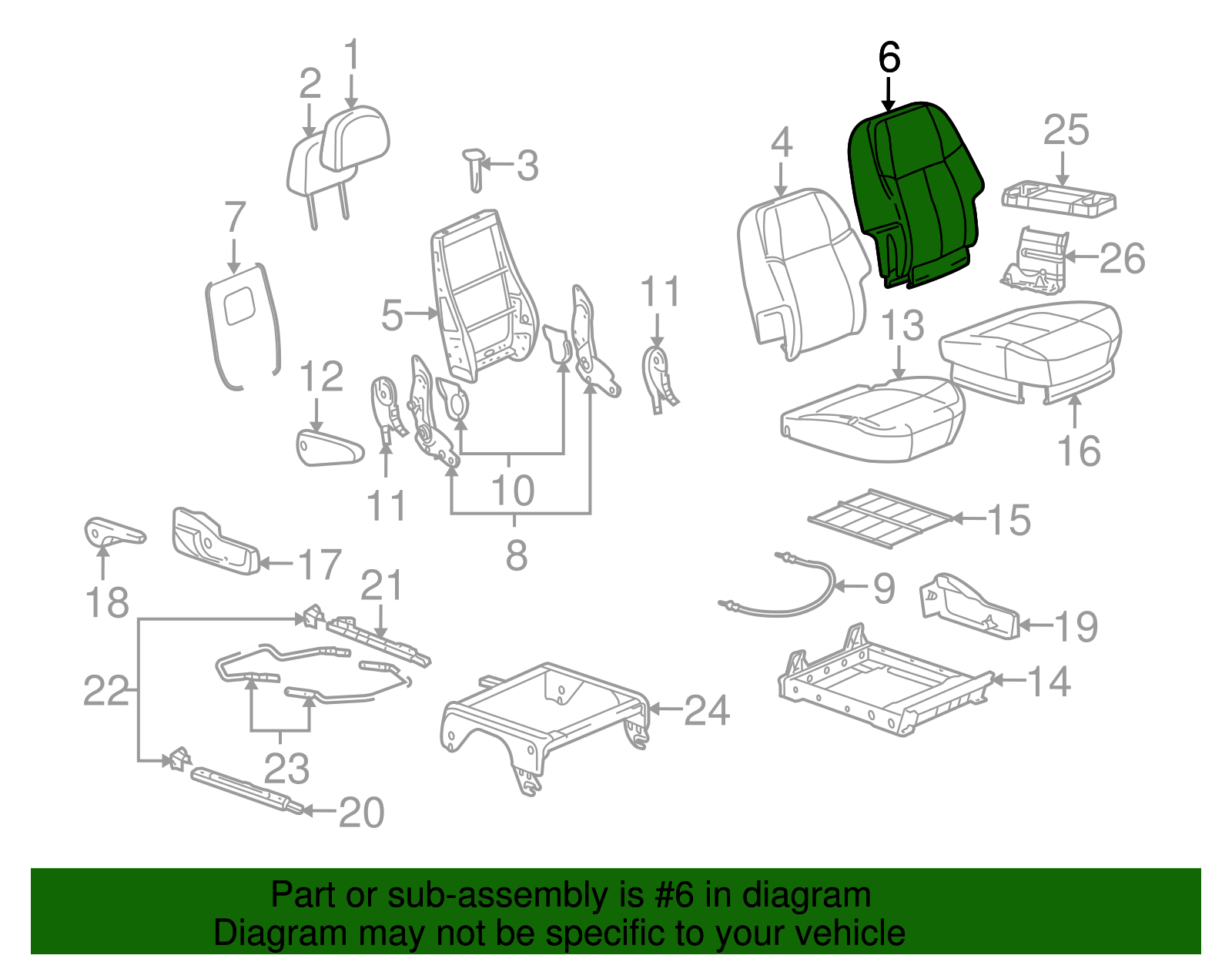 Seat Back Cover - Buick (89044270)