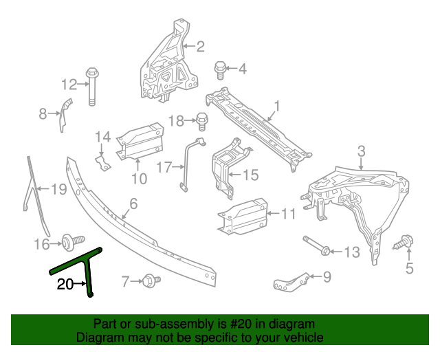 2076200585 - Radiator Support Panel Reinforcement 2011-2017 Mercedes ...