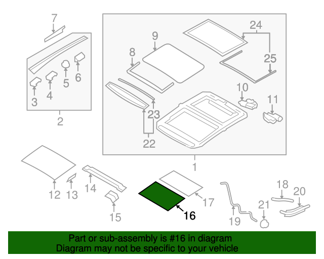 20092014 Nissan Murano Shade Assembly Sunroof Front 916841AA2D Nissan Parts Store