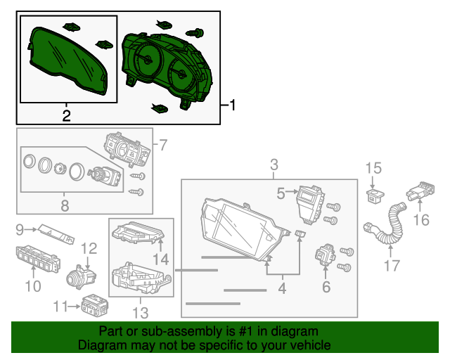78100TY2A11 Instrument Cluster 2014 Acura RLX Acura Express Parts