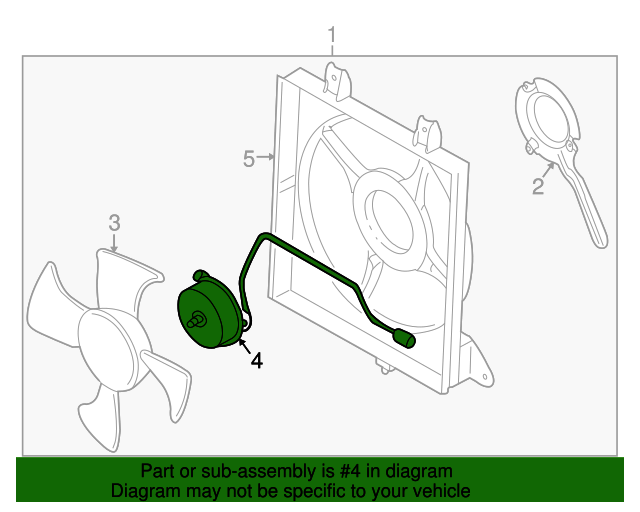 7812A119 A/C Condenser Fan Motor 2006 Mitsubishi Lancer Lasco