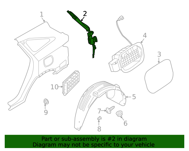 71560P2000 Quarter Panel Extension 20212022 Kia Sorento Kia.Parts