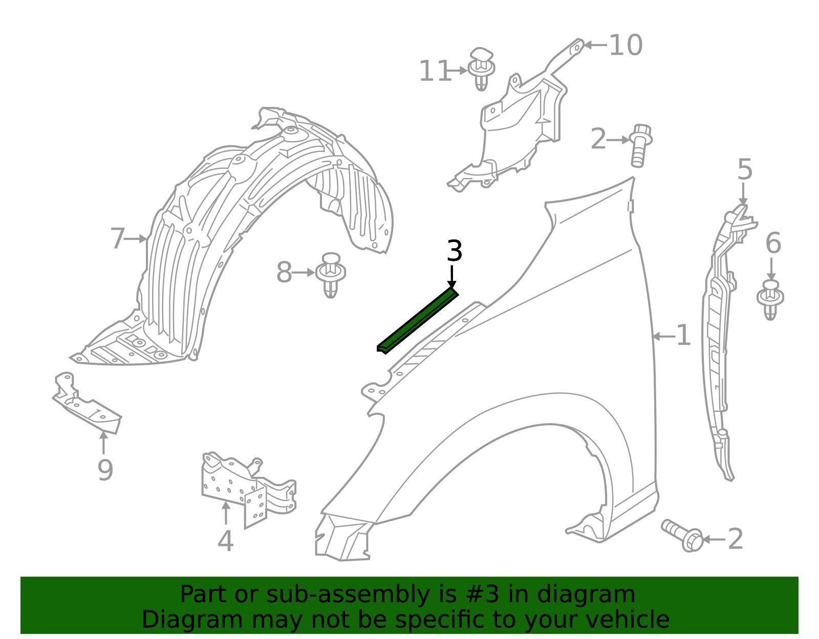 Fender Upper Seal - Scion (53389-WB001)