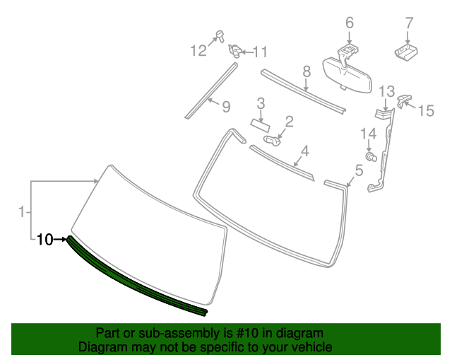 20072014 Toyota FJ Cruiser Windshield Molding (Lower) 7553535011