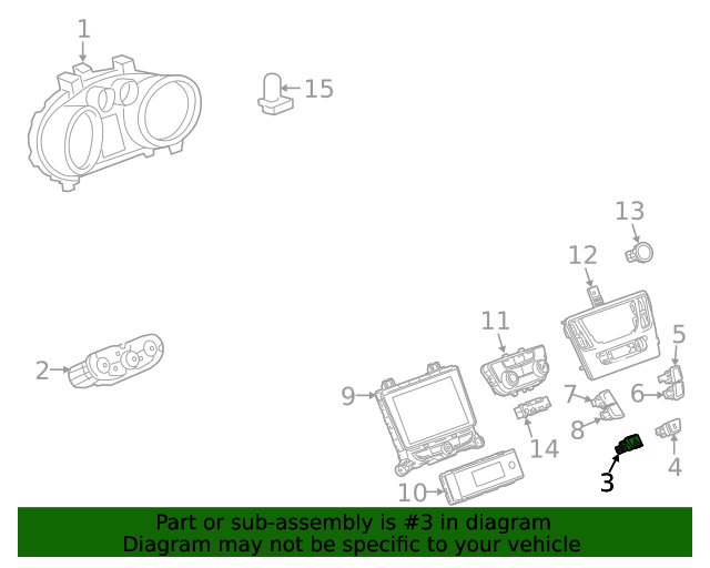 20172022 Buick Encore Hazard Warning Switch 42364065