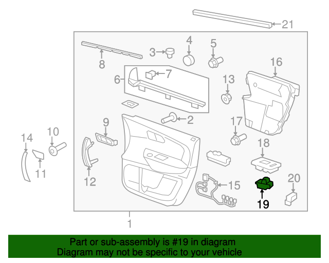 20102017 GM Passenger Side Door Lock Switch 20958434 GMPartsNow