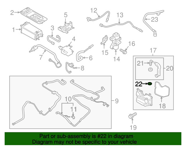 20022022 Ford PCV Valve Grommet 1S7Z6A892AAA