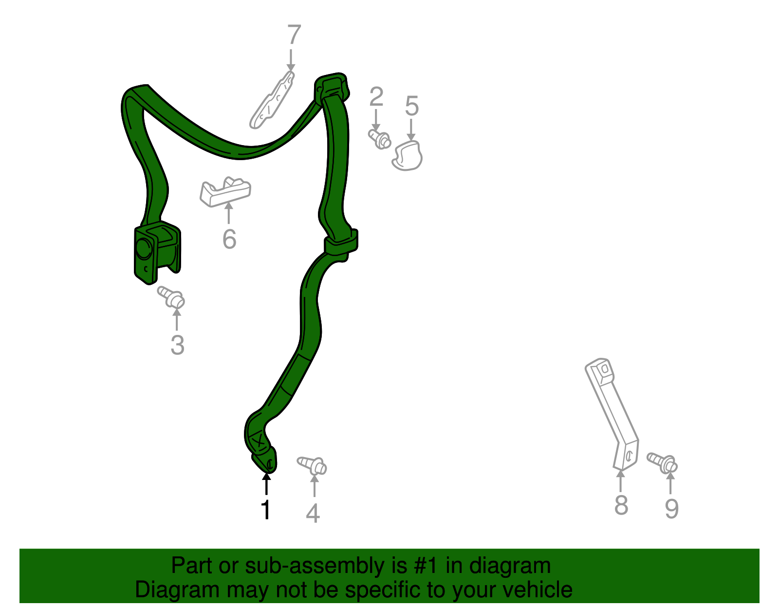 OEM GM Belt Kit For 19992001 Oldsmobile Alero Part No. 88898935