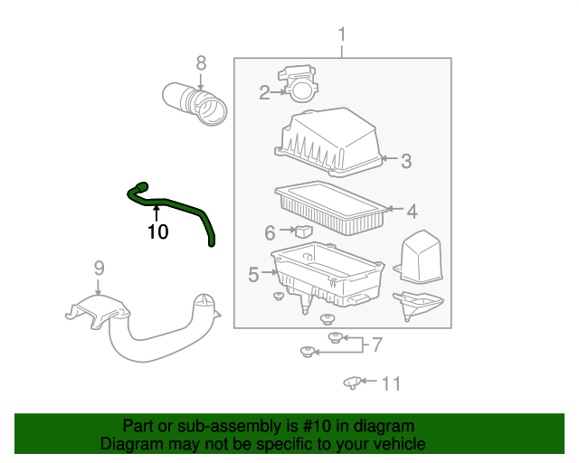 2004 Ford Focus PCV Valve Hose 2M5Z6A664AA