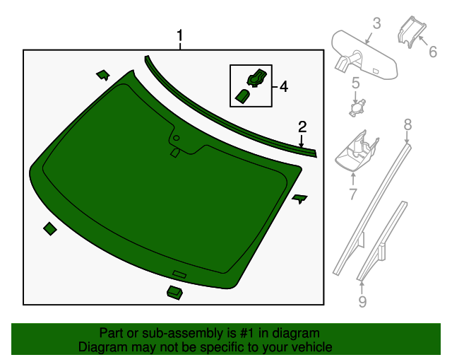 20172019 Ford OEM Windshield FB5Z7803100F Ford Parts Center
