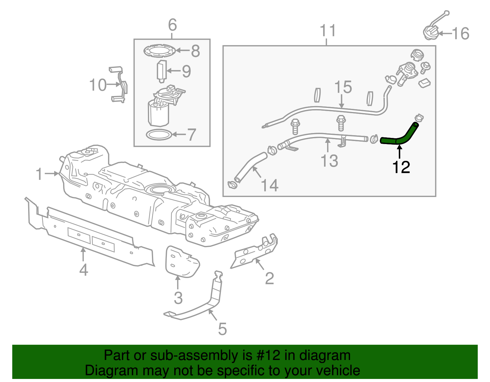 Fuel Tank Filler Hose - GM (84018879)