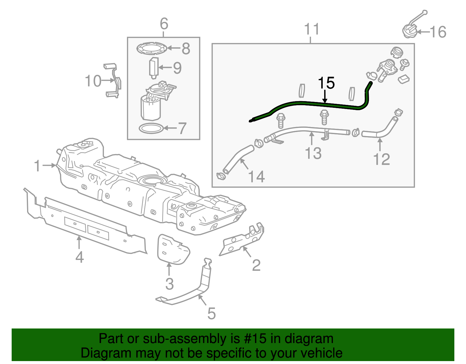 Fuel Tank Filler Vent Hose - GM (84018880)