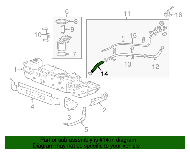 20172020 GM Fuel Tank Filler Hose 84224659