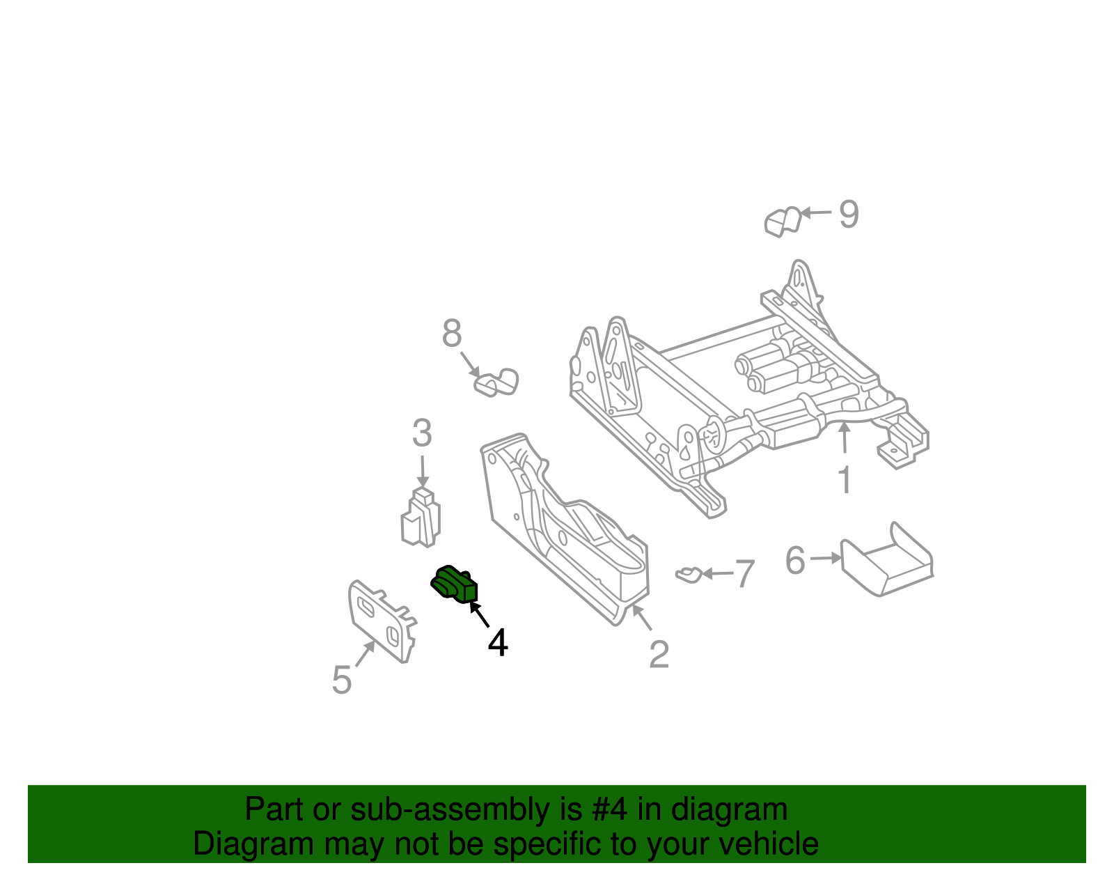 Front Passenger Side Seat Adjuster Switch - GM (12450254)