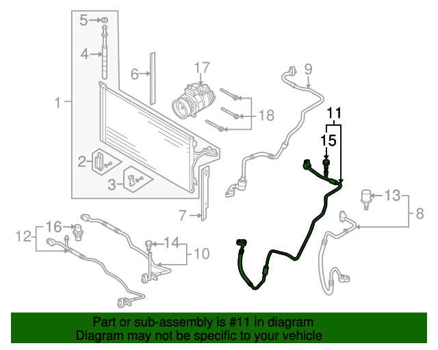 A/C Refrigerant Discharge Hose 7L6-820-721-BJ
