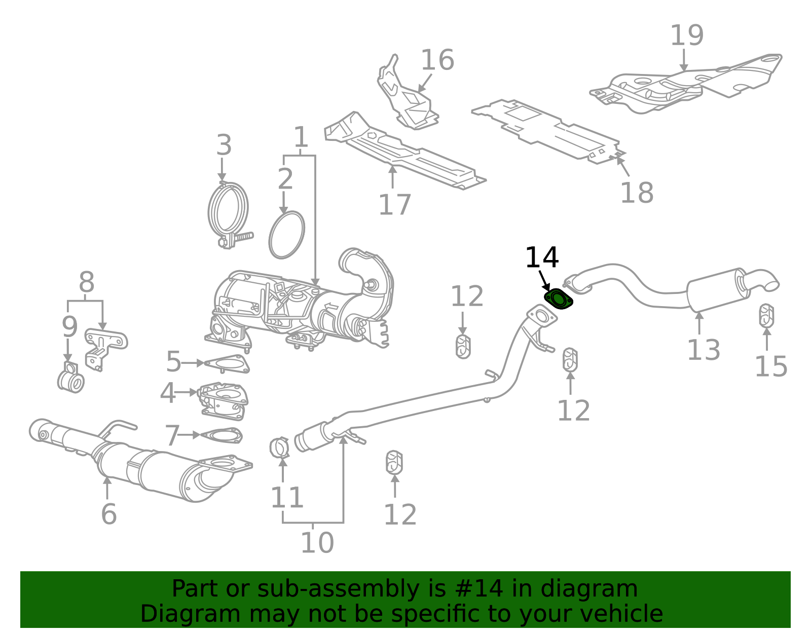 Exhaust System Rear Gasket - GM (84407371)
