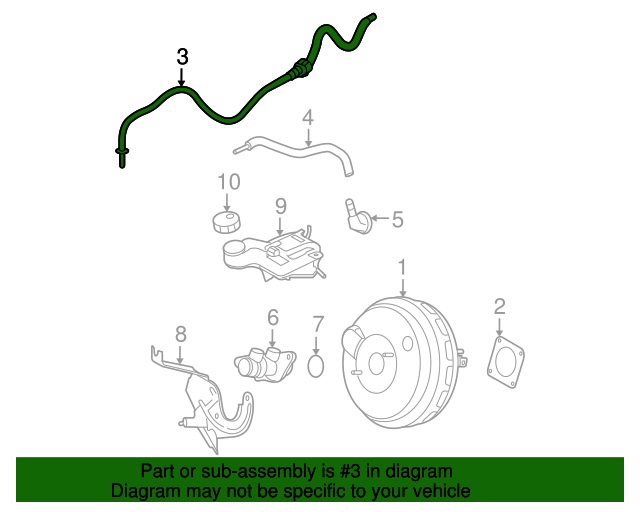 20072009 Mazda 3 Vacuum Hose B37F43490A