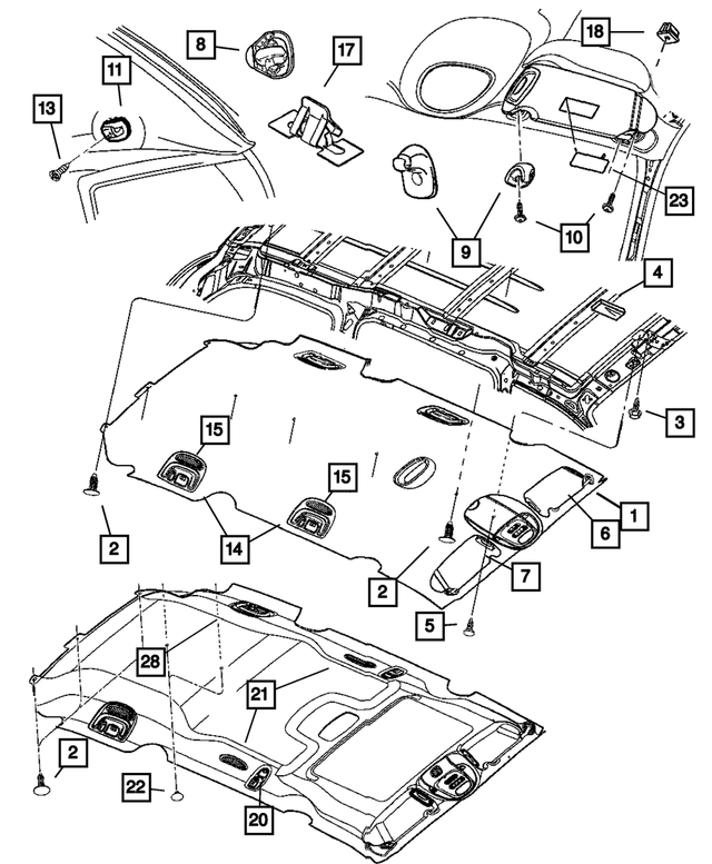 20052007 Dodge Grand Caravan Headliner 1AP87BD1AA Mopar Estores