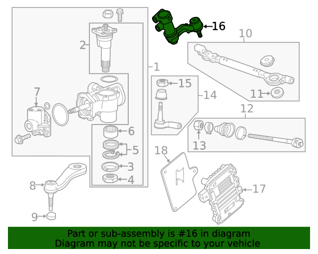 20162020 GM Steering Gear Box 84446361