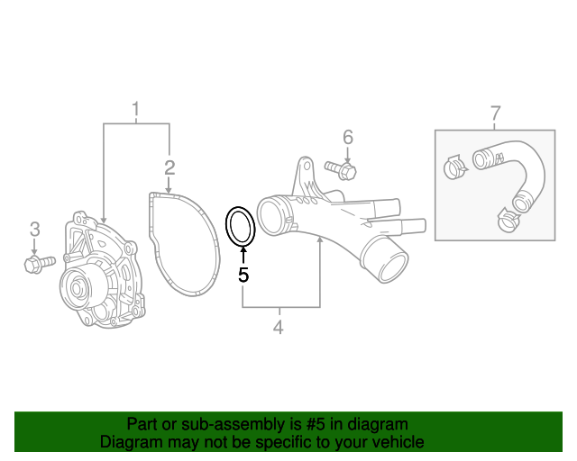 20162022 GM Engine Water Pump Inlet Pipe ORing 12650512