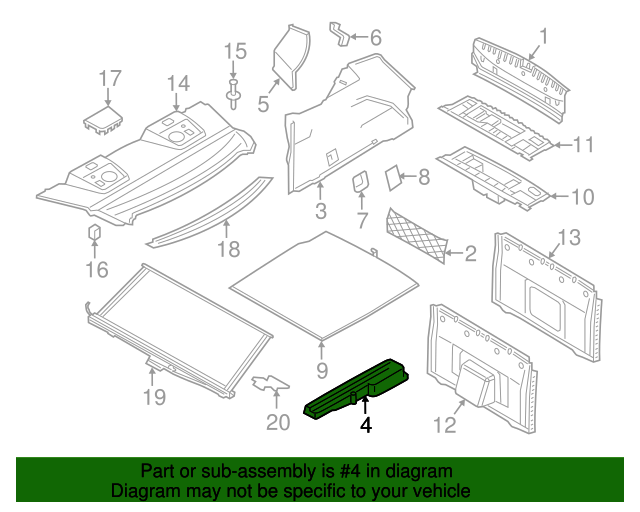 51-47-7-255-879 - Foam insert, left 2012-2019 BMW | AutoNationParts.com