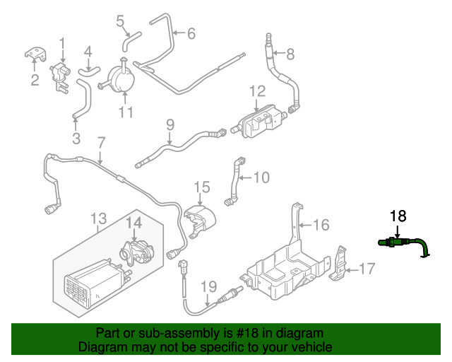 20072009 Suzuki SX4 Oxygen Sensor 1821380J00 World OEM Parts Subaru