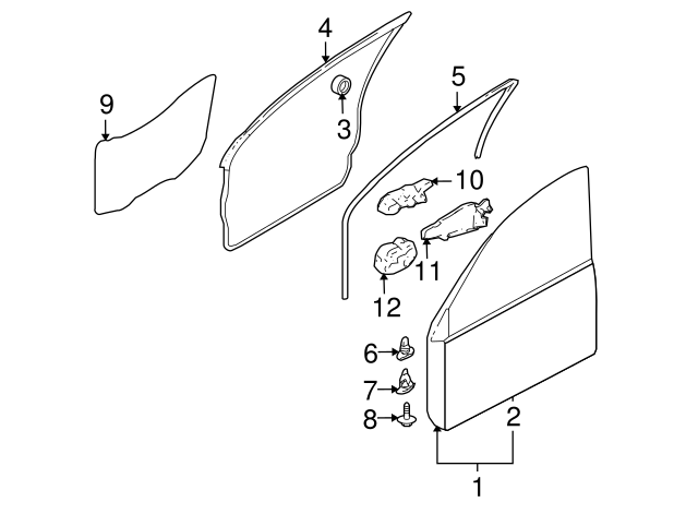 2005-2006 Mitsubishi Lancer Surround Weather-Strip MN169652 