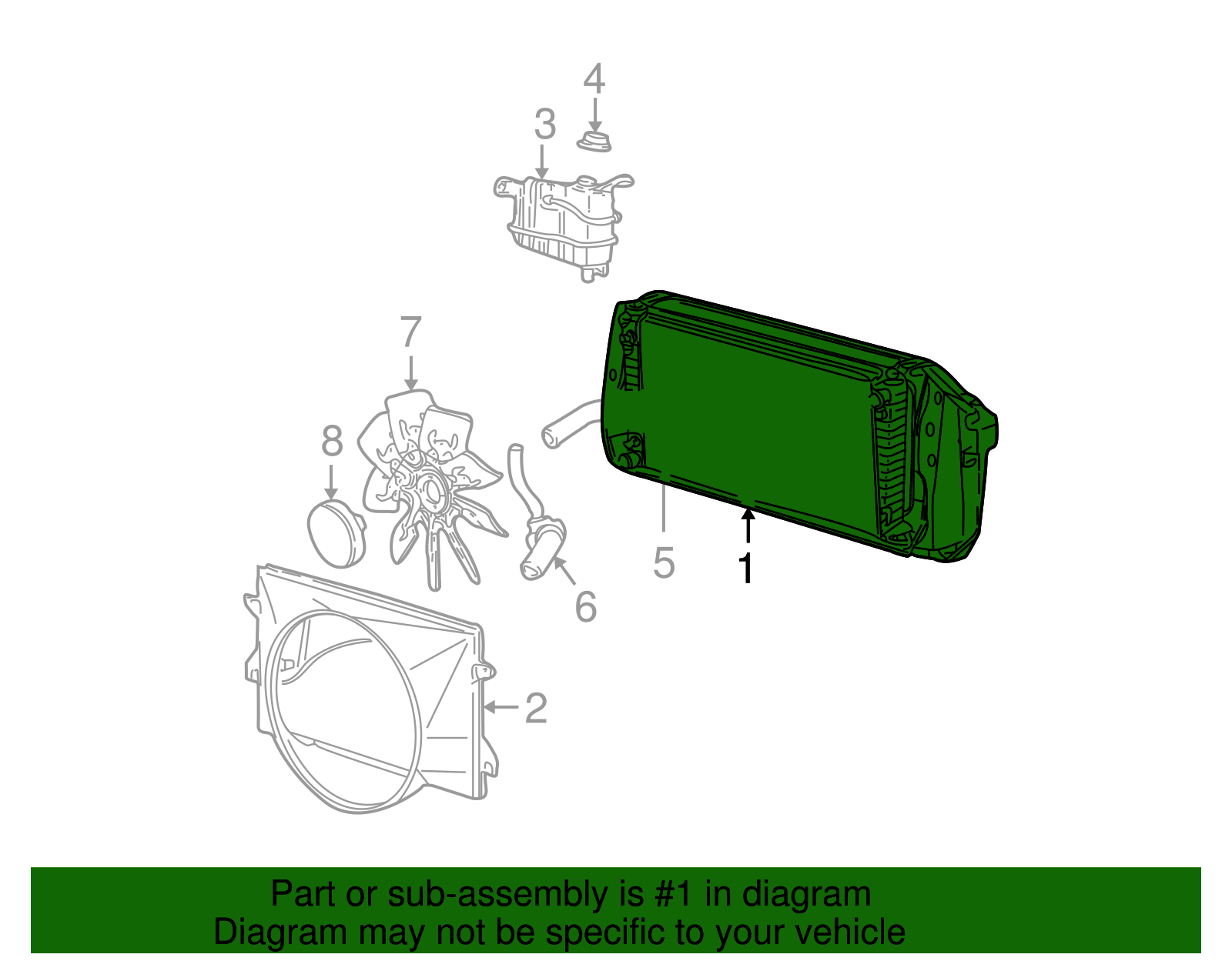 Radiator Assembly - Ford (YL1Z-8005-CA)