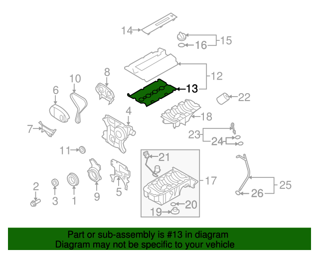 2008-2018 GM Camshaft Cover Gasket 55354237 | NewGMParts.com