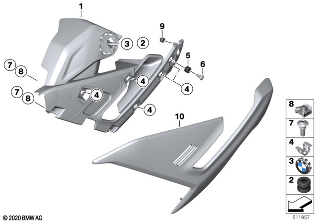 46638393623 - Plaque Holder, Left 2020-2024 BMW-Motorrad S 1000 R 