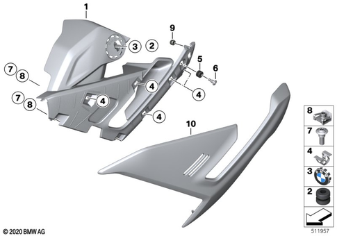 Motorcycle Trim Section, Windshield for 2024 BMW-Motorrad S 1000 R 