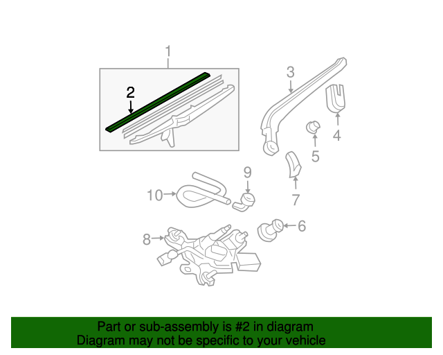 8521422440 Back Glass Wiper Blade Refill (Rear) 20032009 Toyota