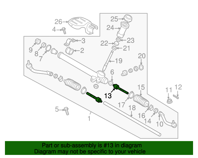 20122017 Hyundai Accent Inner Tie Rod 565400U500 OEM Parts Online