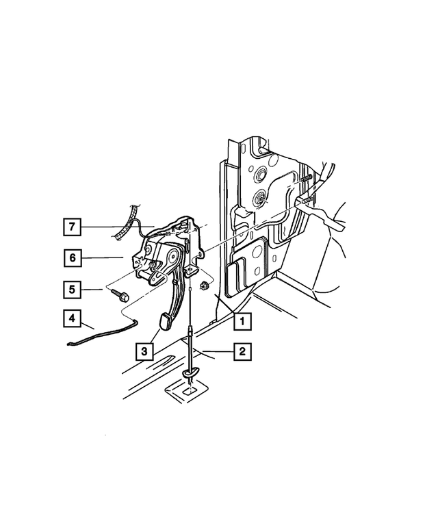 20012002 Dodge Durango Parking Brake Cable, Front 52009646AF Mopar