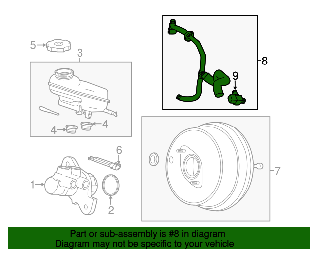 20132015 Cadillac ATS Vacuum Hose 22826216