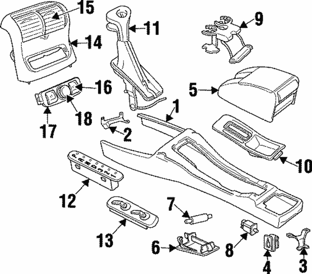 Bracket, Floor Console Center - GM (90459369)