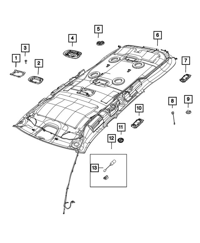 20142023 Dodge Durango Dome And Reading Lamp, Rear 1RJ06DX9AD Mopar