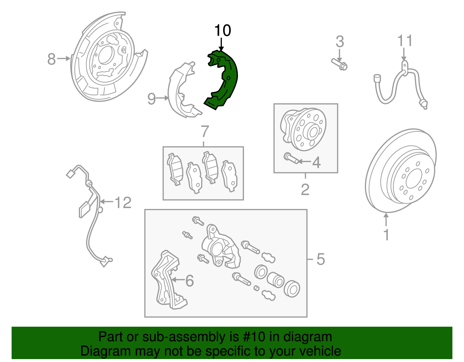 Park Brake Shoes - Toyota (46590-0E010)