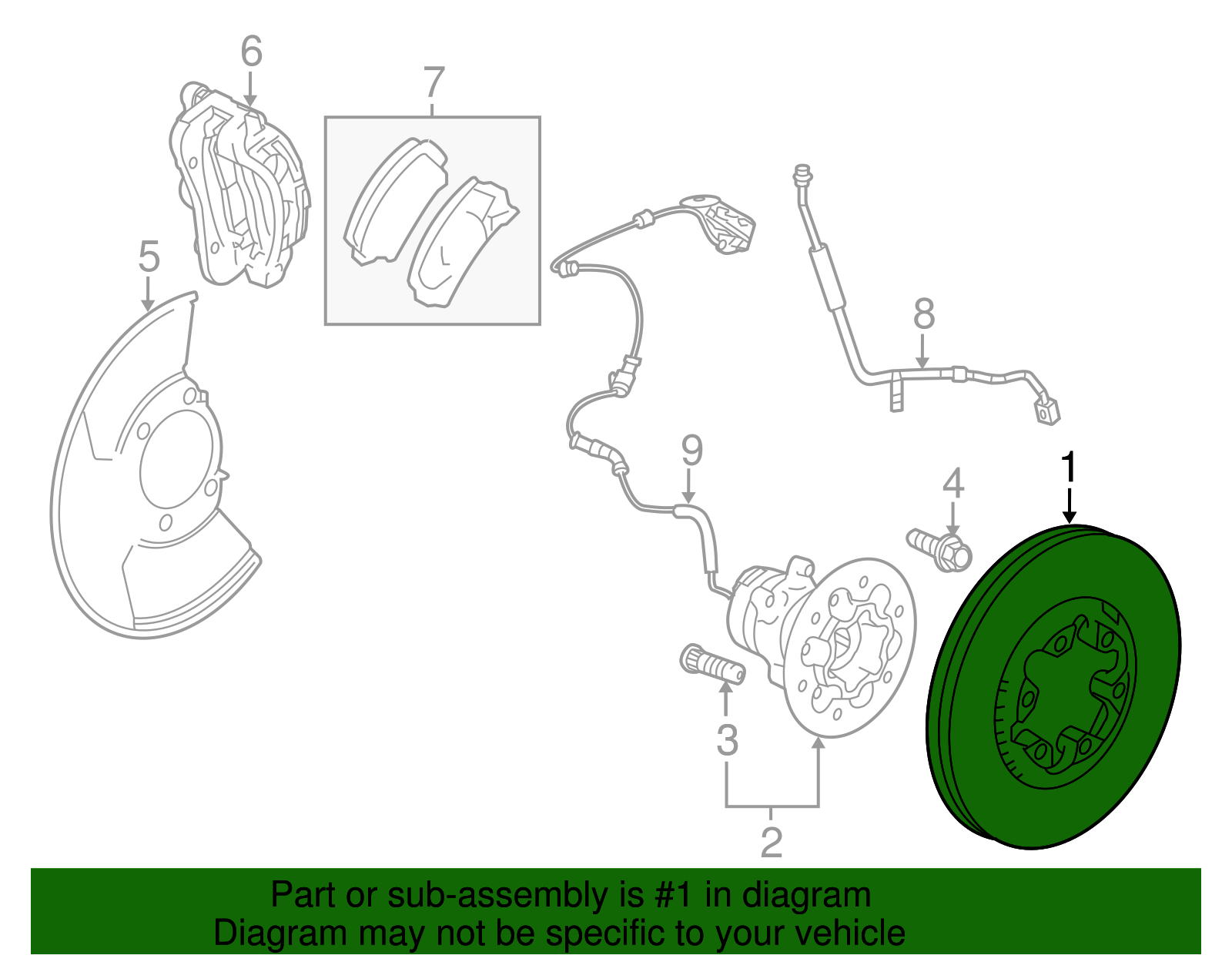 Front Disc Brake Rotor - GM (89040374)