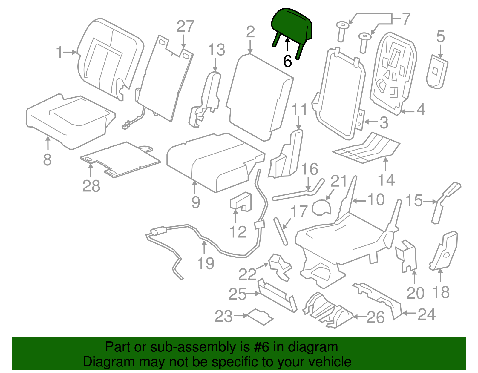 Headrest - Ford (GL7Z-78611A08-CD)
