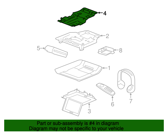2007-2014 GM Rear Seat Entertainment System Video Display Mounting ...