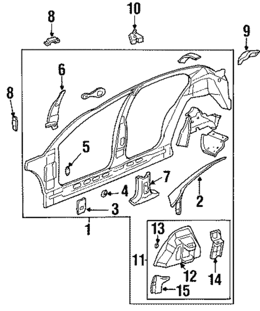 Reinforcement Assembly, C/Pillar - GM (12481566)
